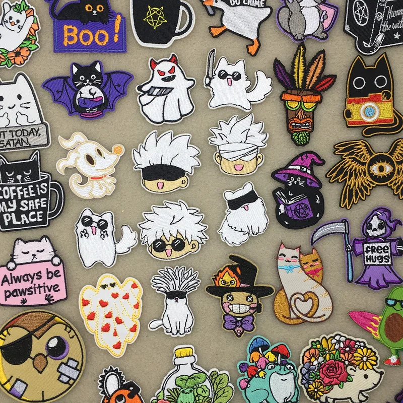 熱接着剤パッチ,漫画の動物のモチーフ,衣類用,アニメ刺embroideryパッチ