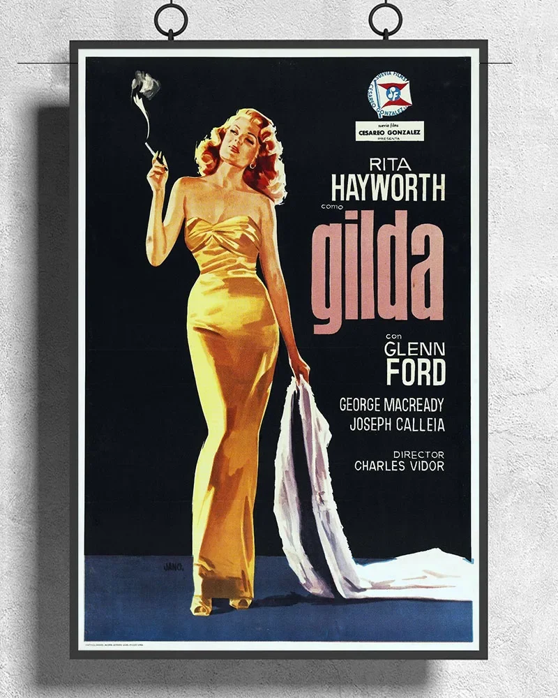 L015 Gilda Movie (1946) Drama Thriller Silk Fabric Poster Art Decor Indoor Painting Gift