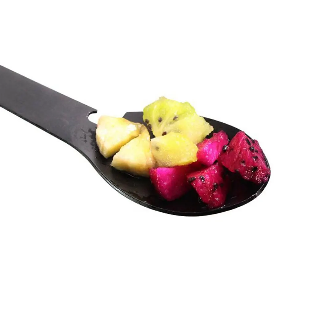 

2 Pcs Multifunctional Tableware Multi-function Spork Camp Stainless Steel Camping Utensil Backpacking Multipurpose Utility Set