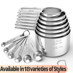 Measuring Cups & Spoons Set - Premium Stainless Steel Measuring Cups and Measuring Spoons for Dry and Liquid Ingredient