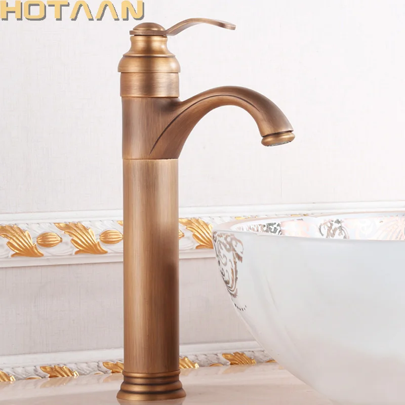 

Hotaan High Sink Faucet Bathroom Fitting Crane Brass Single Hot and Cold Basin Faucet Tap YT-5010