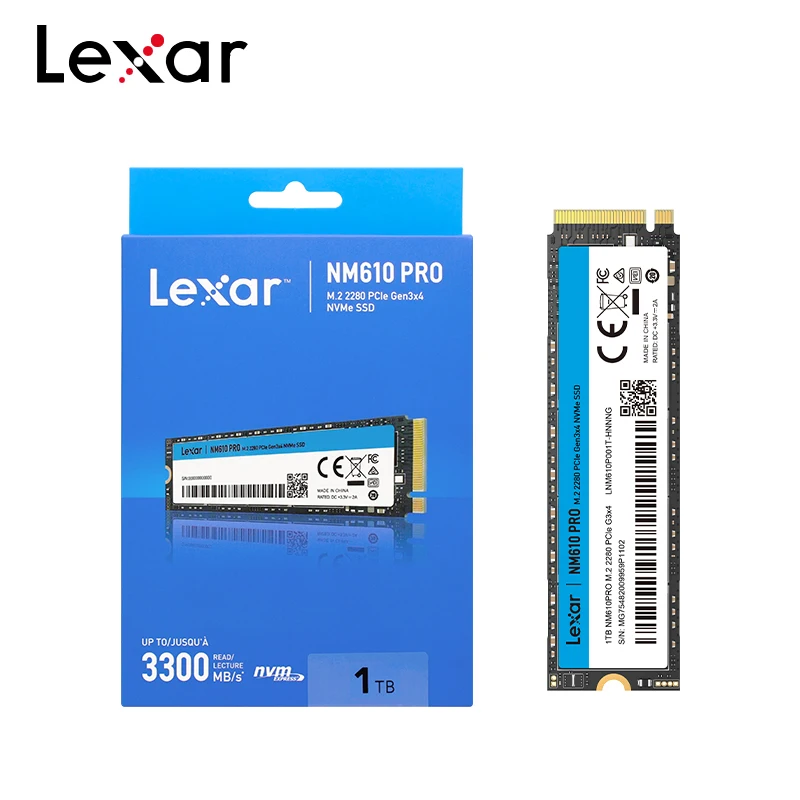 Lexar NM610 Pro M.2 SSD 2TB 1TB 500GB NVMe M.2 2280 PCIe Gen 3x4