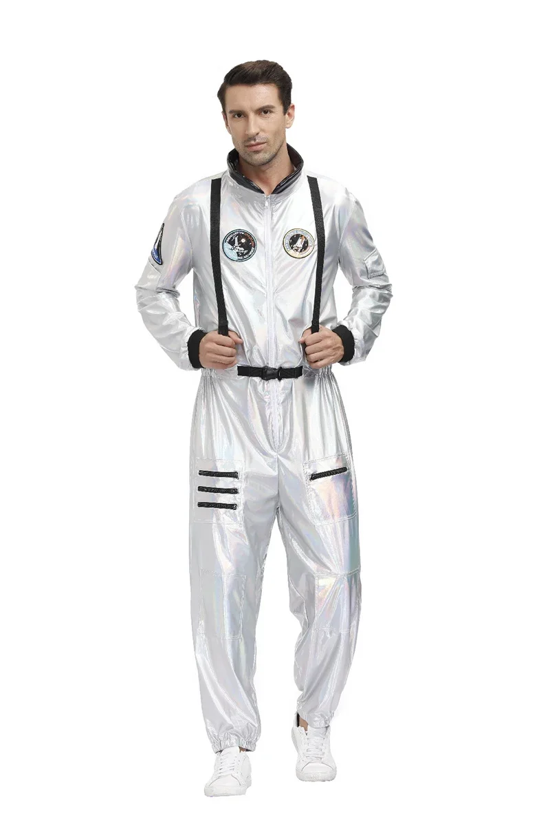 Adult Space Astronaut Couple Uniform Jumpsuit Halloween Purim Carnival Party Cosplay Pilot Costume