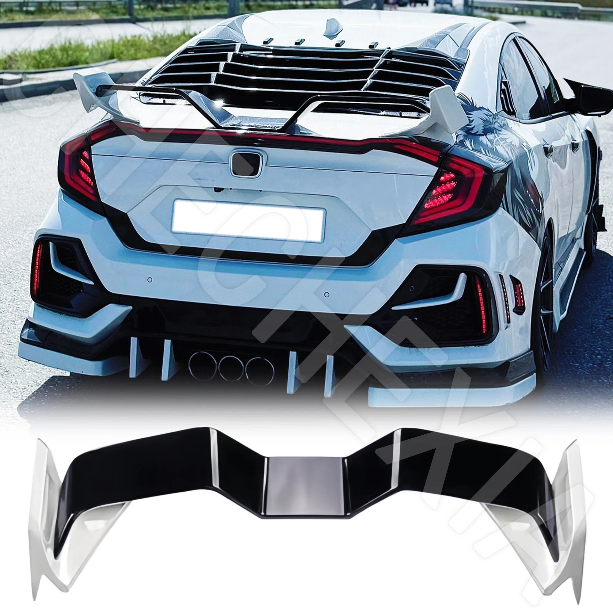 

For 2016-2020 Honda 10th Civic Sedan GT Style Rear Spoiler ABS Material Trunk Lid Diffuser Body Aerodynamic Kit Rear Wing