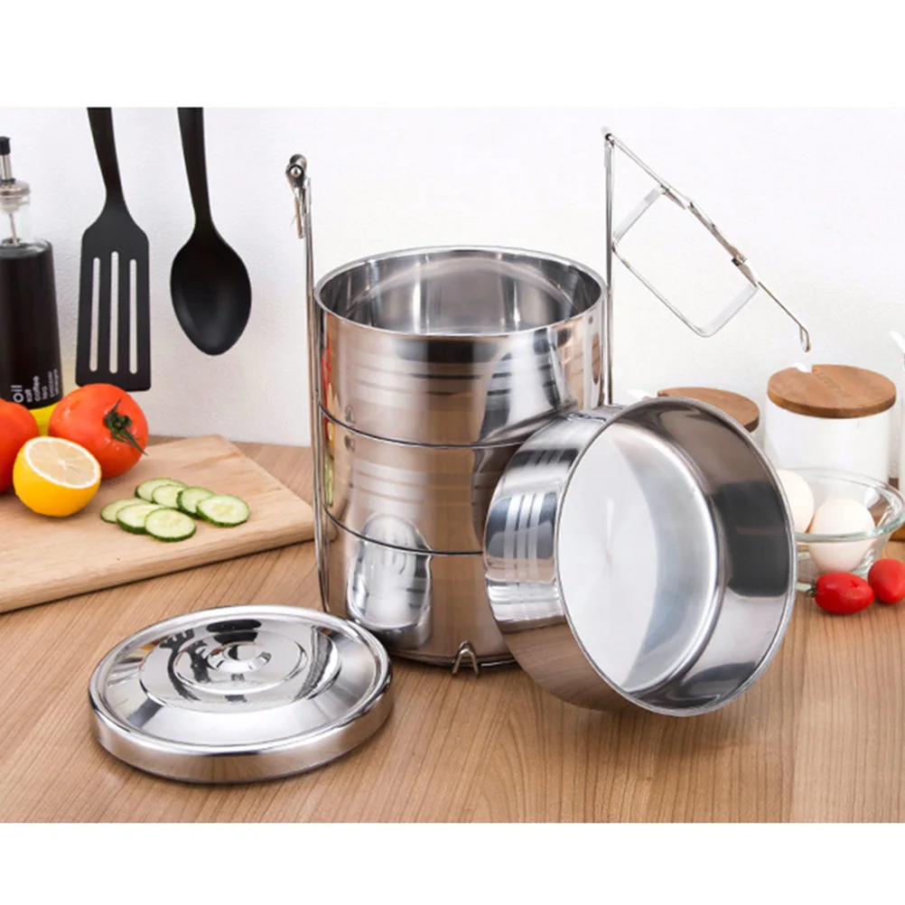 

18Cm Stainless Steel Insulated Lunch Box 4 Tier Bento Container Anti Tainting Compact Design Generous Look Home School Office
