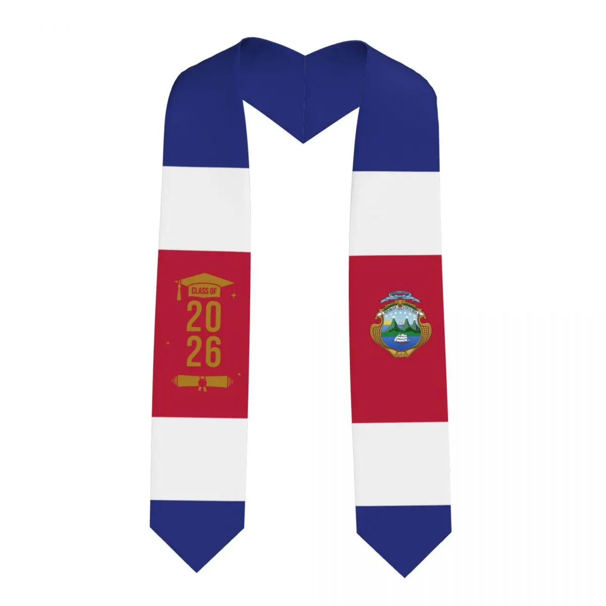

Class Of 2026 Costa Rica Flag Graduation Stole Sash Scarf For International Students Proud 183CM Long