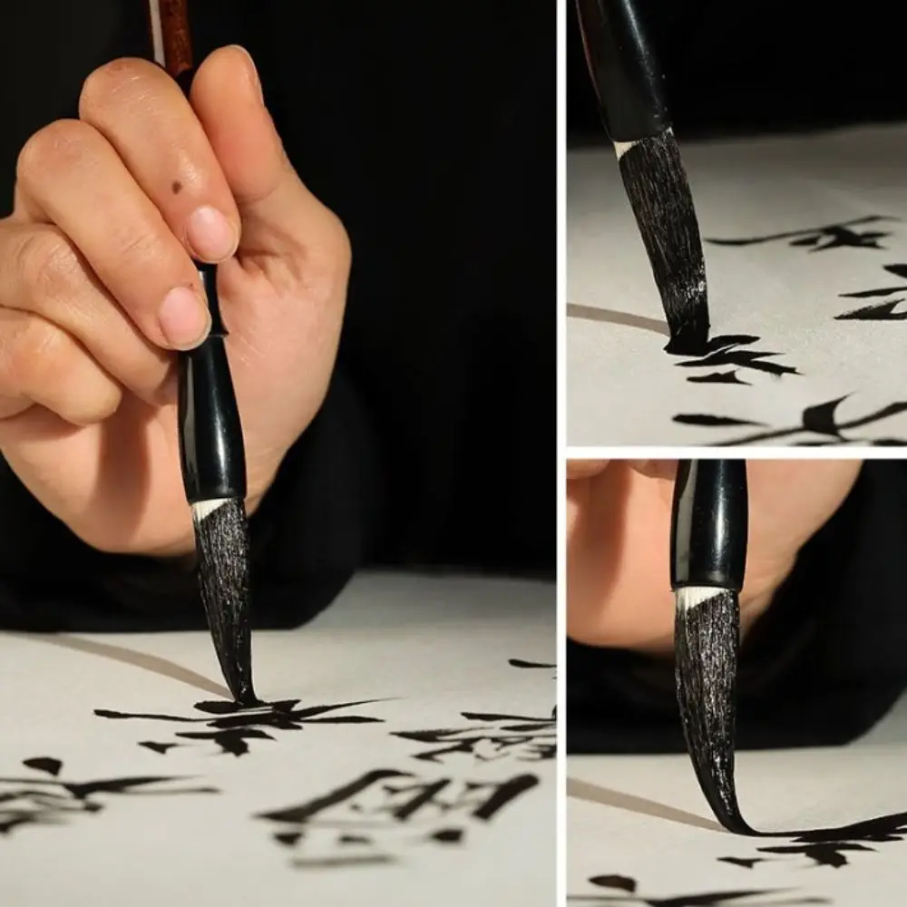 Traditional Chinese Calligraphy Brush Oil Watercolor Oil Painting Scriptures Writing Brush Wood High-end Art Paint Brush