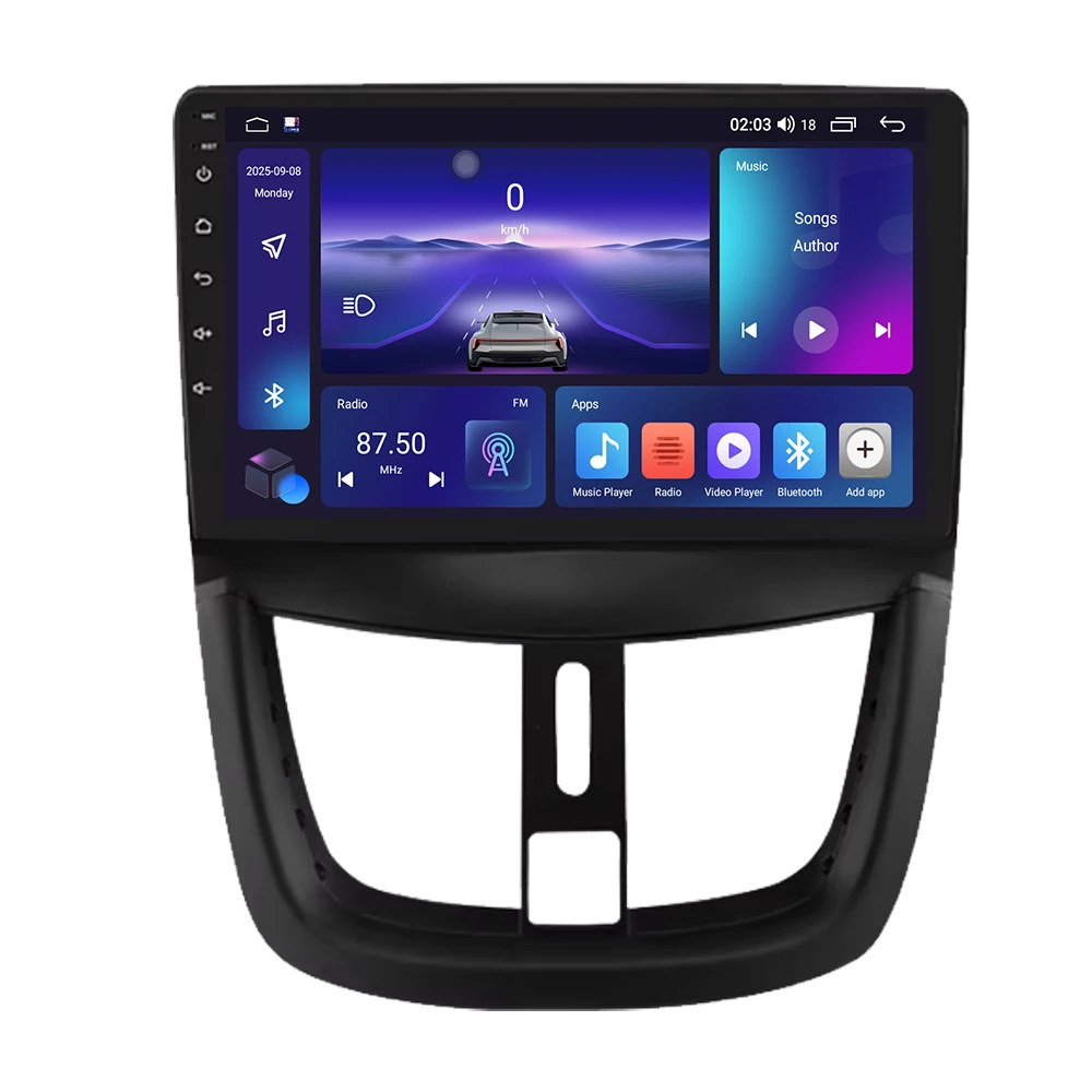 Android 16 Car DVD GPS Navigation For Peugeot 206 + 207 207CC 2006 -2015 Auto Radio Stereo Multimidia Player Carplay Bluetooth