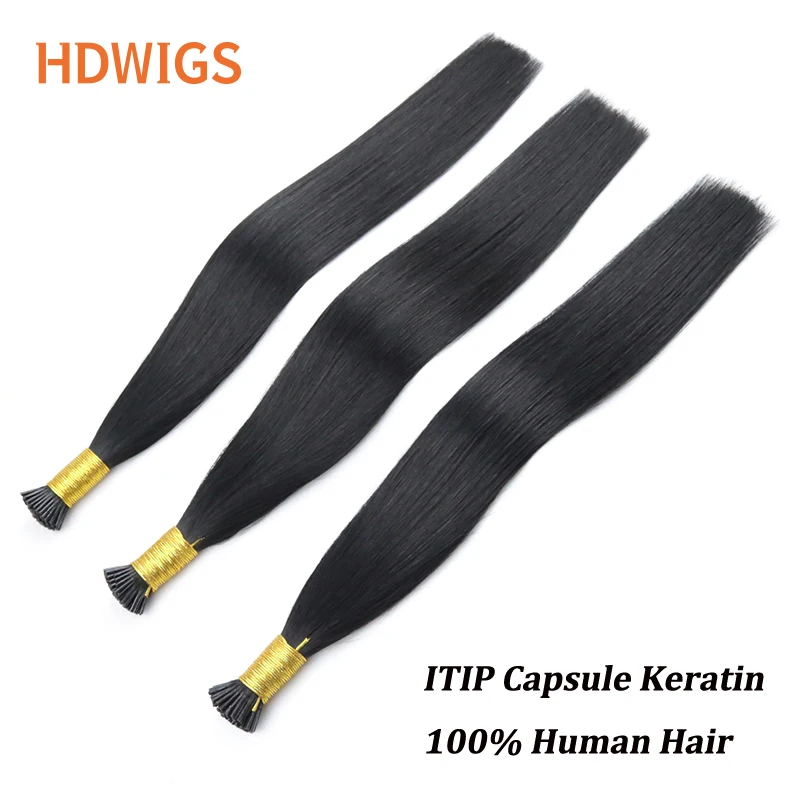 New Human Fusion Hair for Women Straight ITIP Hair Extension Human Hair 0.8g/strand 50 Strands Capsule Keratin Natural Ombre 613