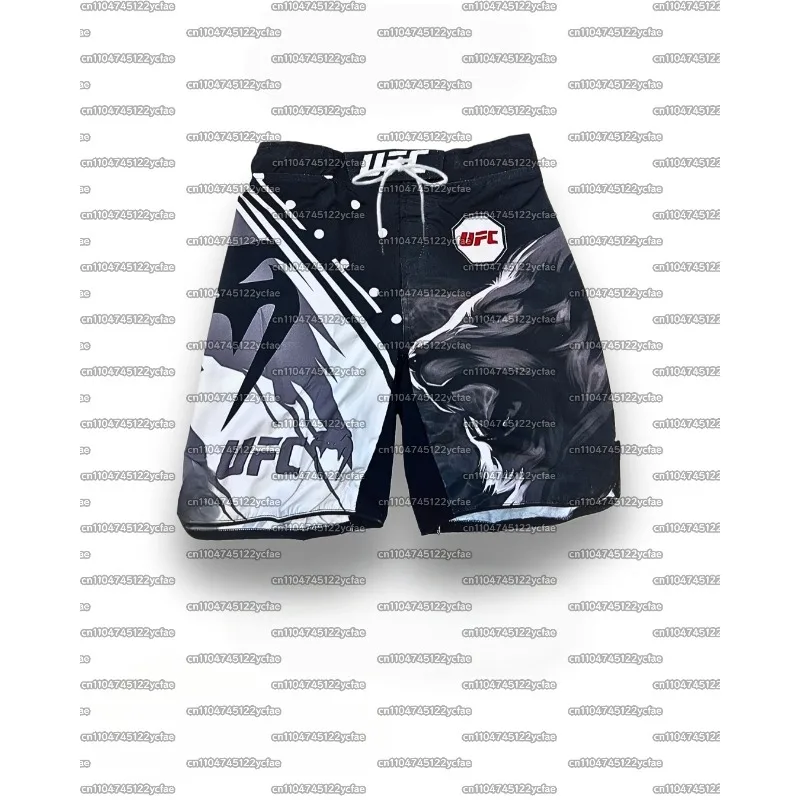 2025 UFC سراويل الملاكمة جديد الصيف تنفس المتطرفة الرياضة تشغيل السراويل ثلاثية الأبعاد الرجال والنساء الشارع السراويل الكبيرة غير رسمية #2