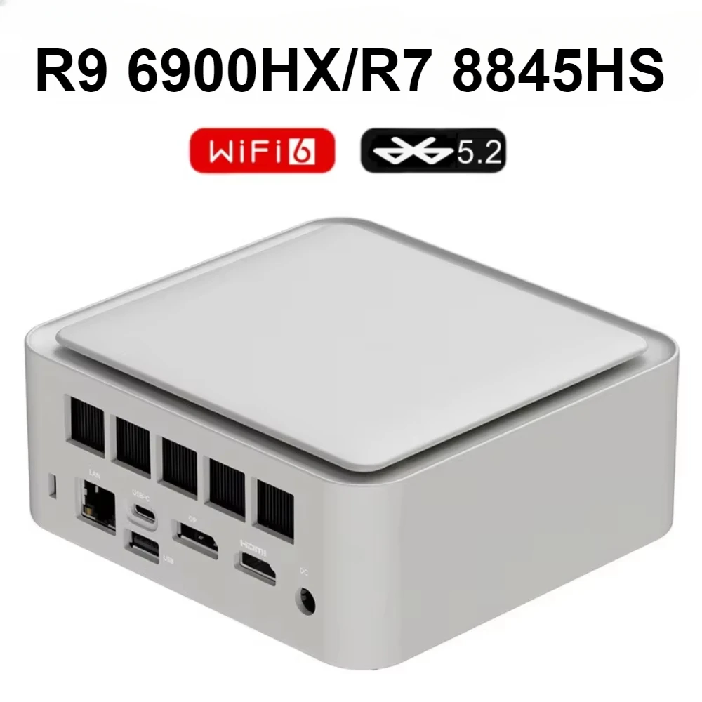 SZBOX Ryzen 9 6900HX/Ryzen 7 8845HS MINI PC Windows 11 DDR5 M.2 2280 NVME SSD PCIE3.0 USB4.0 WIFI6 BT5.2 Game Office Computer