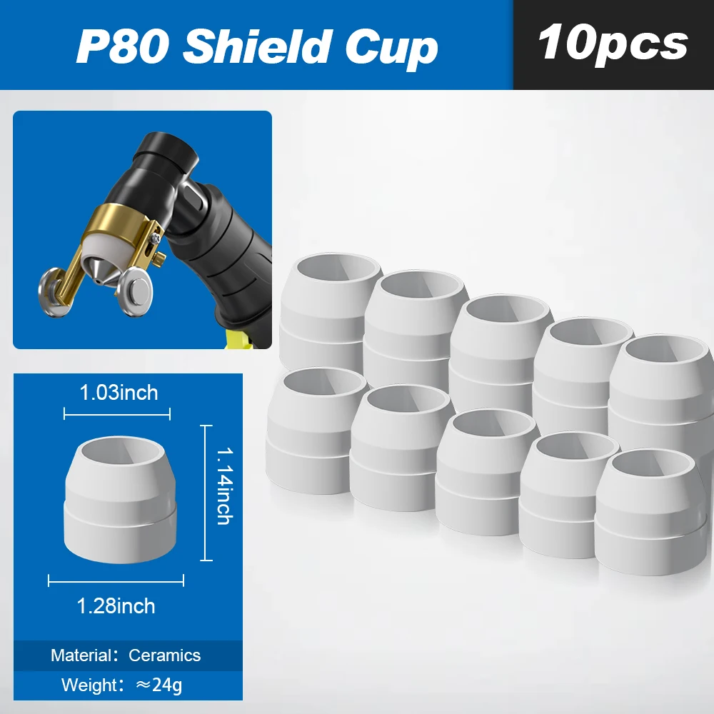 ANDELI Plasma Cutting torch Accessories P80 Nozzle/Electrode/Shield Cup 30PCS Plasma Torch Consumables Kits