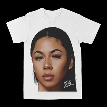 Singer Woman Face White Cotton TShirt Cool Casual Streetwear Style