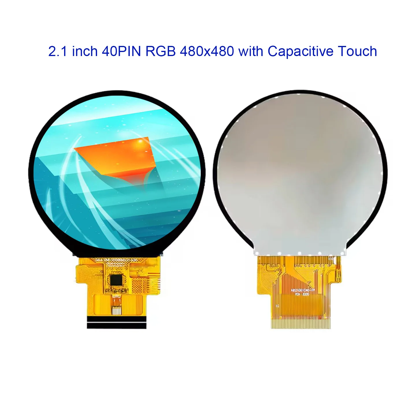 2.1-inch Circular Round LCD TFT Display 480 * 480 IPS Screen RGB 40pin with HDMI driver board  MIPI insterface 30pin