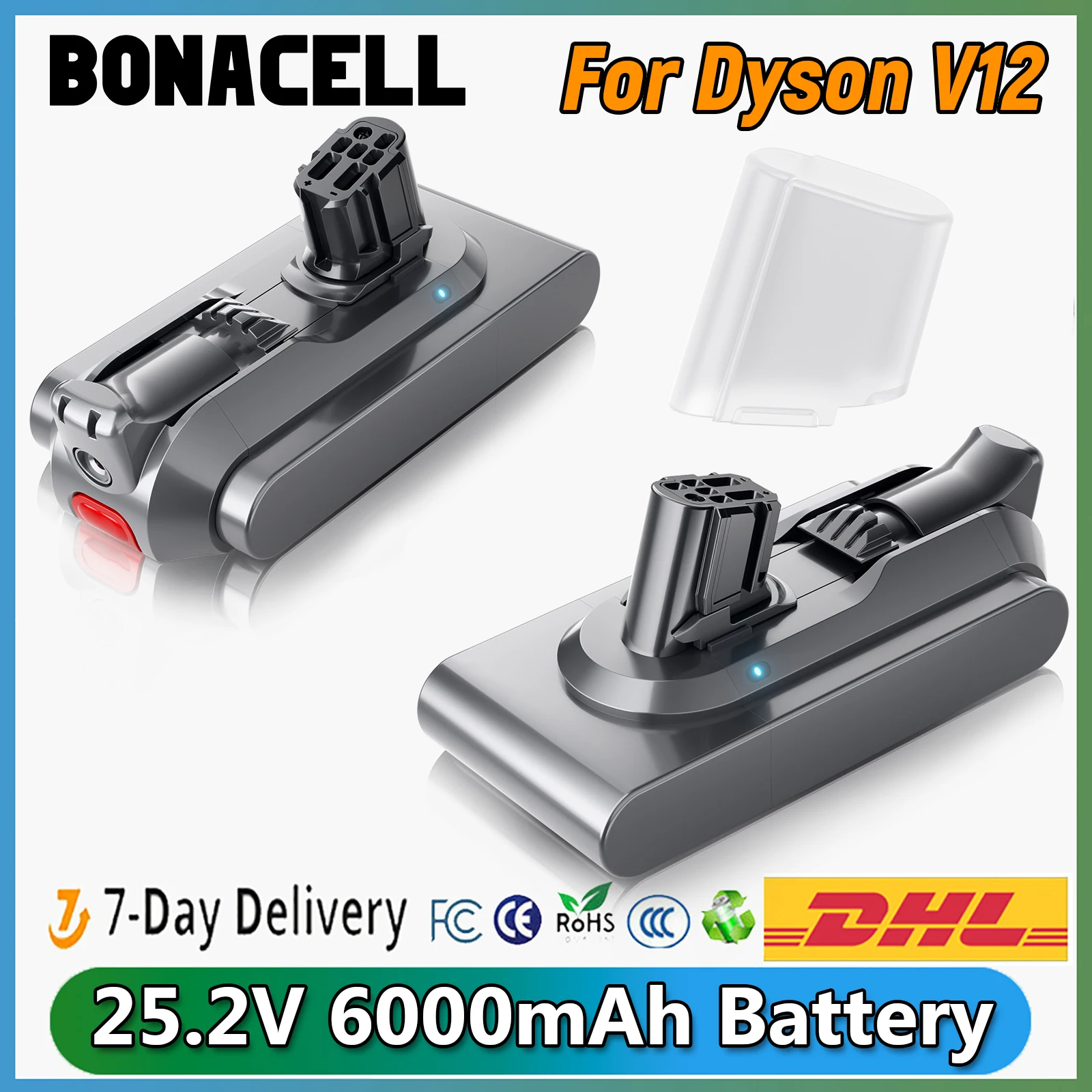 For Dyson V12 25.2V 6000mAh Rechargeable Battery Vacuum Cleaner Battery For V12 Series SV20 SV30 SV34 SV35 Replacement Battery