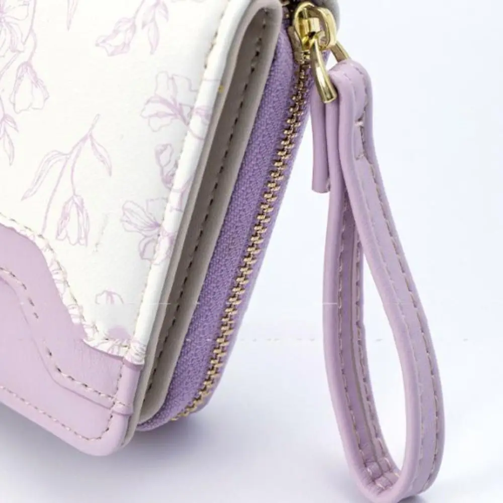 

Кошелек-монетница с цветочным принтом, мини-сумочка на молнии, картхолдер для ID и кредитных карт, короткий кошелек из искусственной кожи, корейский модный многофункциональный аксессуар