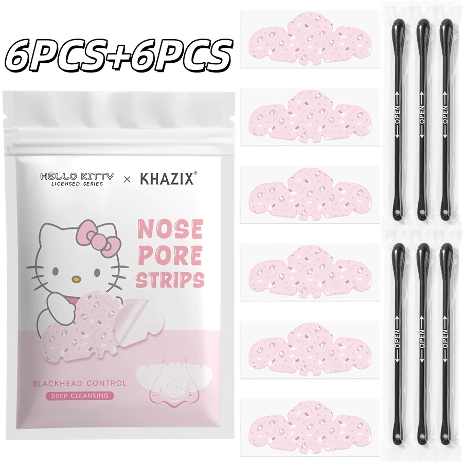 6PCS Hello kitty Hydrocolloid nasal patch, soft and lightweight, comfortable to wear. Suitable for daily use and all skin types.