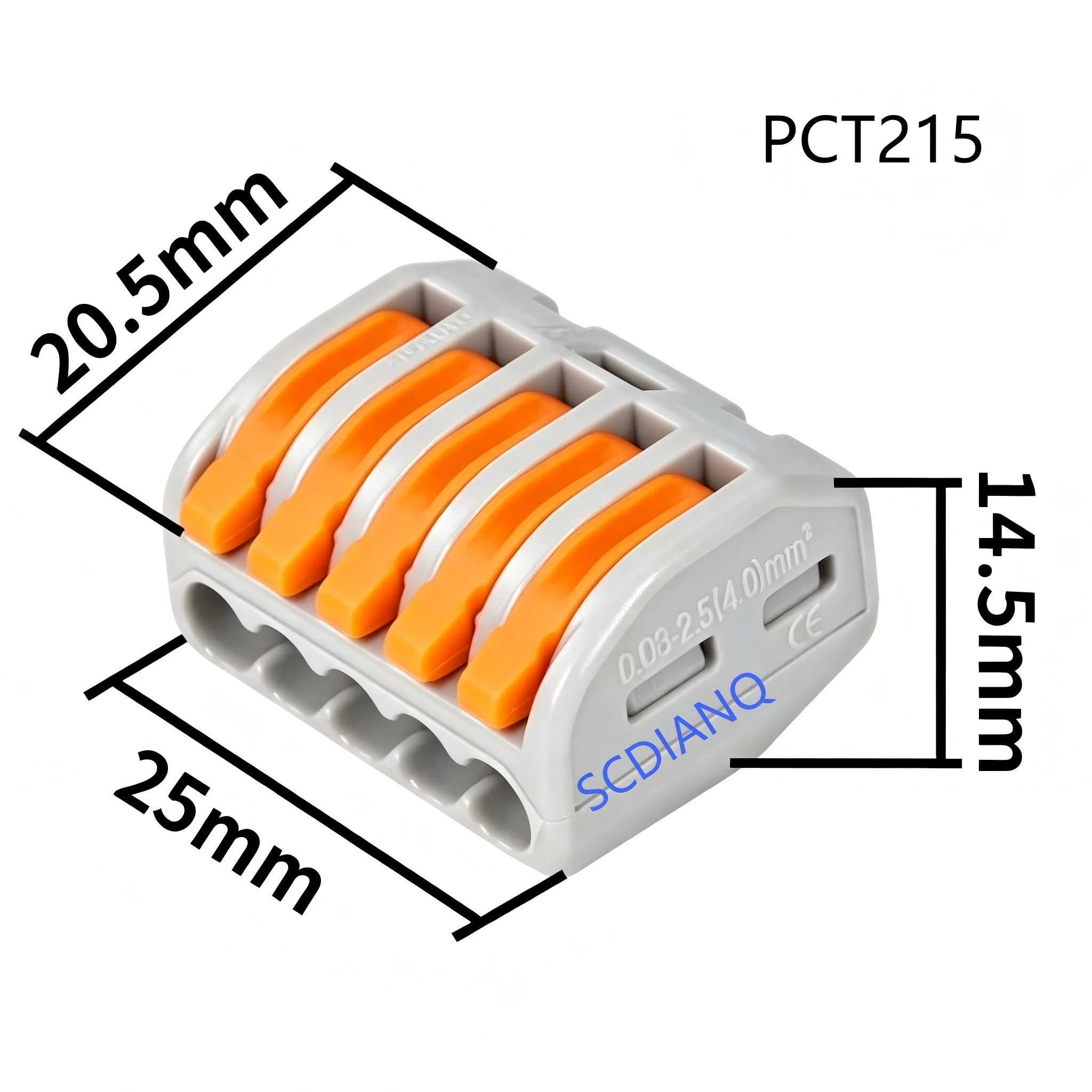 PCT215 Push-in Wire Connector Quick Parallel Splitter Universal Electric Junction Block Lamp Wire Terminal Cable Connection