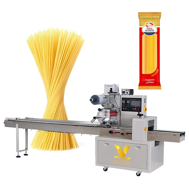 KV High Speed Automatic Flow Pack Horizontal Spaghetti Food Pillow Packing Machine