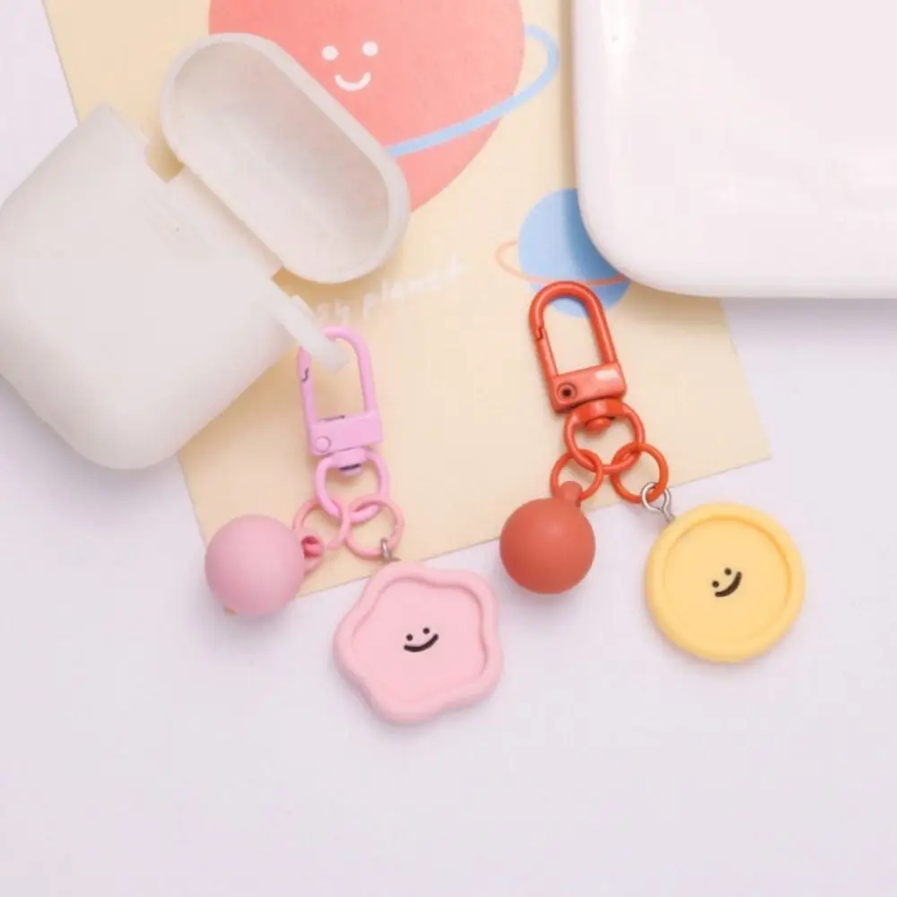 Bag Charm Round Smile Face Heart Key Ring Resin Colours Key Ring Cloud Car Pendant Women Gift