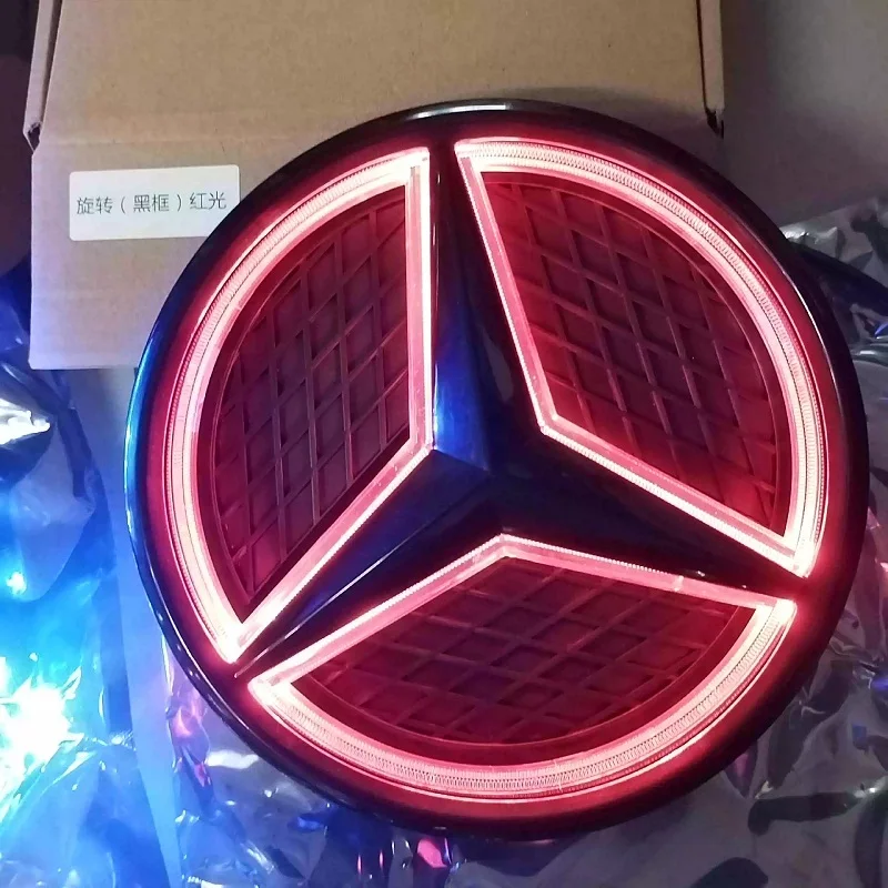 Car Front Grilled Star Emblem LED Illuminated Logo White Blue Red Light for Mercedes Benz W205 C E R ML GL GLA CLA CLS 2013-2016