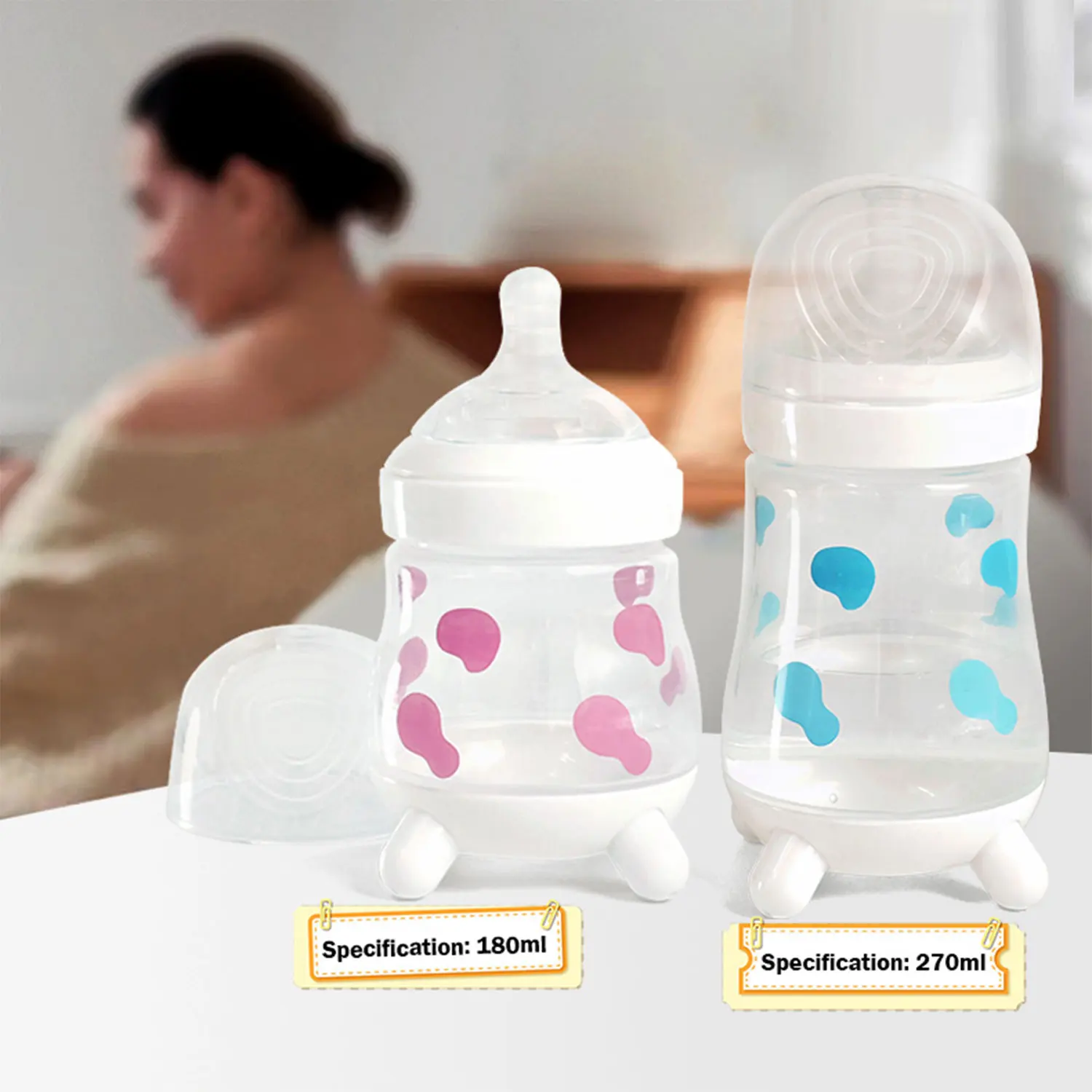 1PCS Cow Newborn Bottle 180ML/270ML Baby Bottle PP Bottle Anti-flatulence Bottle BPA Free Cute Cow Shape