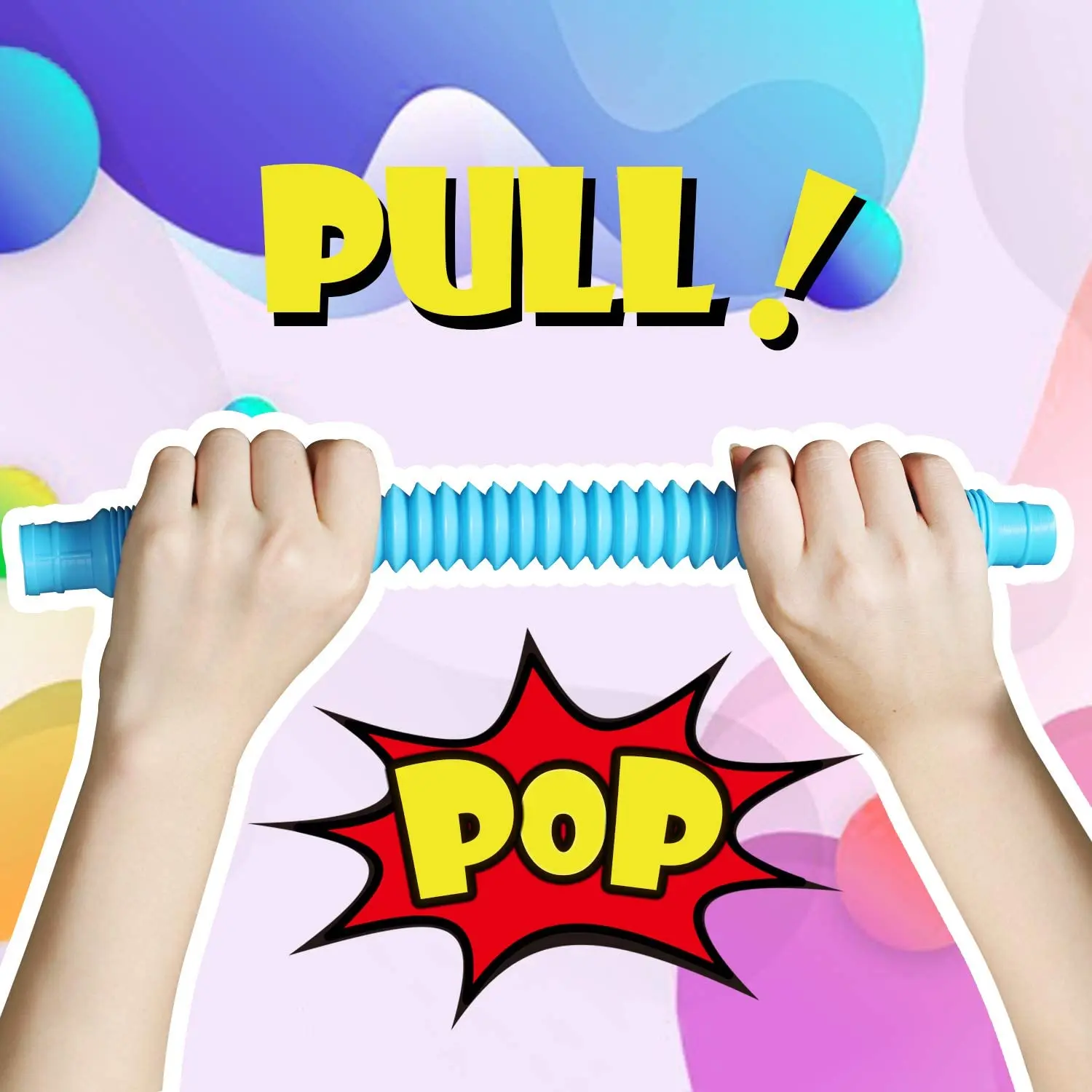 8 Pack Mini Tube Sensory Fidget Toy Colorful Heavy-Duty  for Construction Building Educational Toys for Stress Autism ADHD view 5
