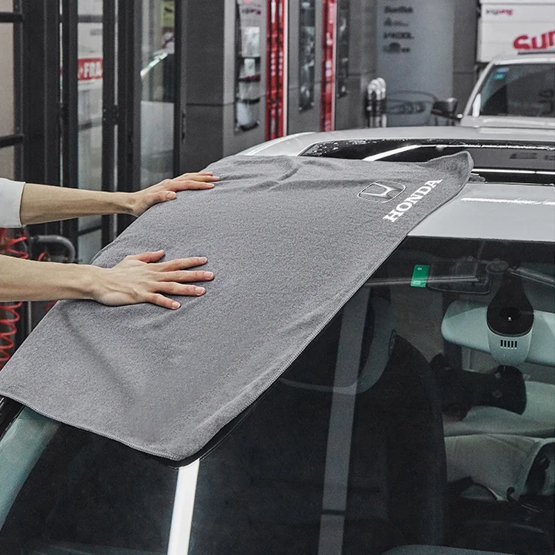 Serviette en microfibre de taille S/M/L, accessoires de lavage de voiture, chiffon de nettoyage de voiture Super absorbant pour Honda Civic Varadero Fit HRV CRV XR-V