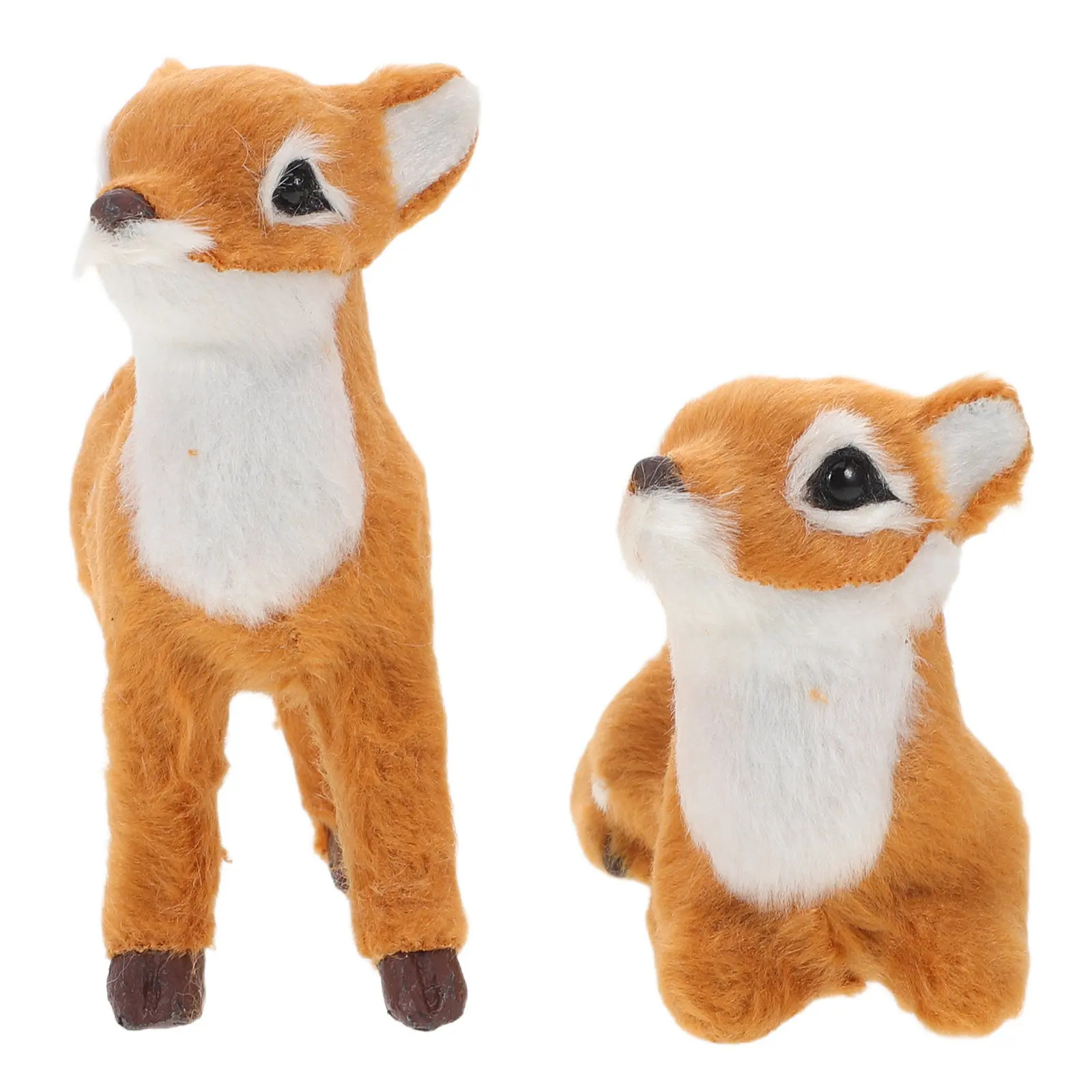 

2Pcs Realistic Sika Deer Stuffed Animal Soft for Kids Bedtime Cuddle Holiday Reindeer Tabletop Forest Animal Decor