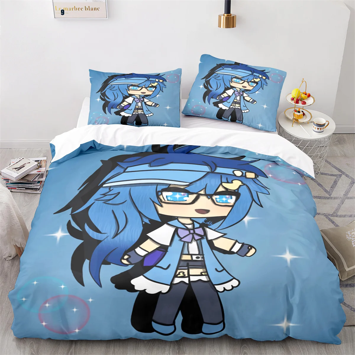 3D Printed Anime Gacha Life Duvet Cover Set With Pillow Covers Polyester Teens Kids Bedding Set Full Queen King Size Bed Linen 5