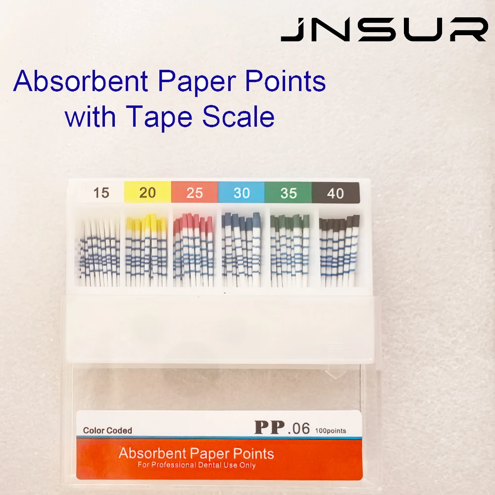 

JNSUR 0,02 0,04 0,06 стоматологические впитывающие бумажные точки корневых каналов с ленточной шкалой, наполнитель, эндодонтический стоматологический материал