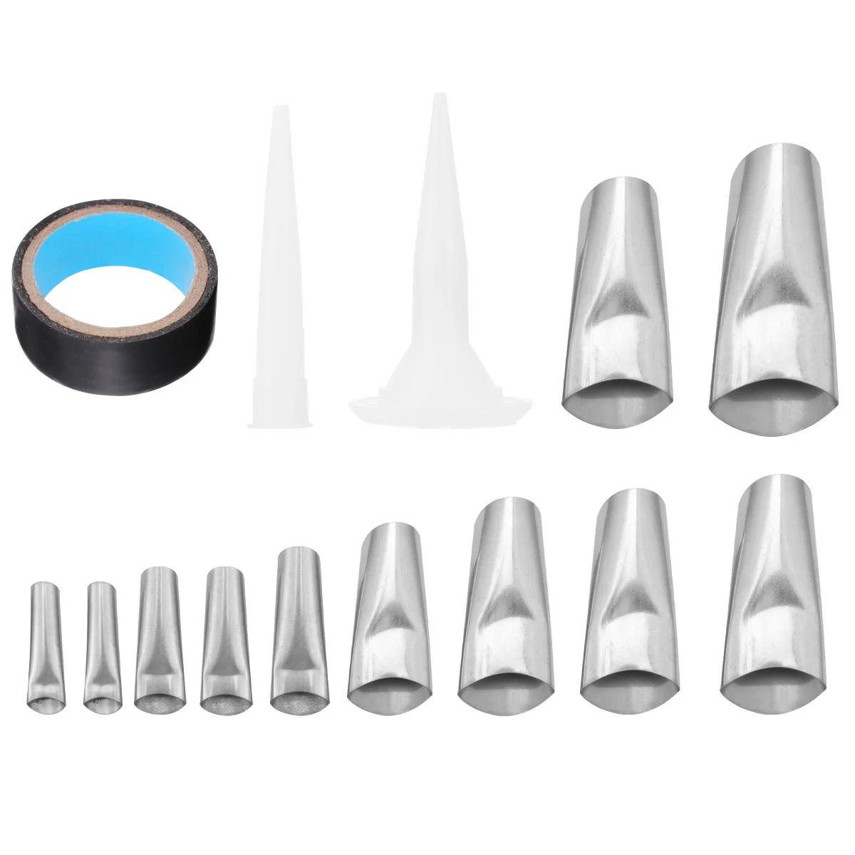

17Pcs Caulk Tool Set Stainless Steel Finishing Nozzle Kit for Kitchen Bathroom Door Window Sealant Filling Easy Use