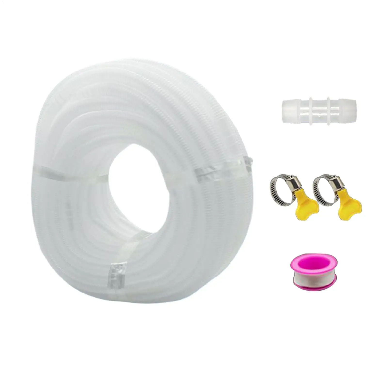 1/2/4m Extended Drain Pipe Condensate Drain Hose Kit With 2 Clamps Ac Drain Hose Extension Window Unit For 14-16mm Water Pipes