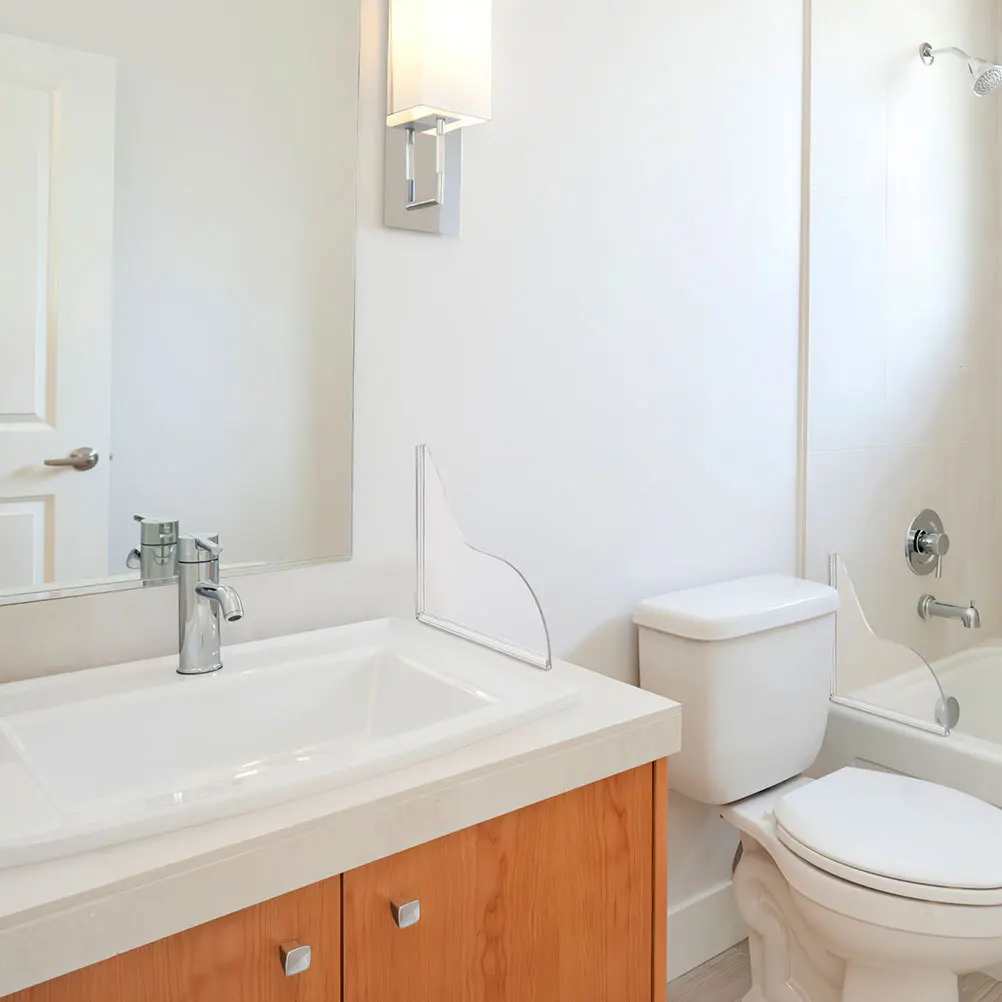 

2pcs Shower Splash Guard L-Shaped Bathtub Corner Waterproof Panel For Curved Tubs Tile Walls Pet Kids Bathing Clear Acrylic