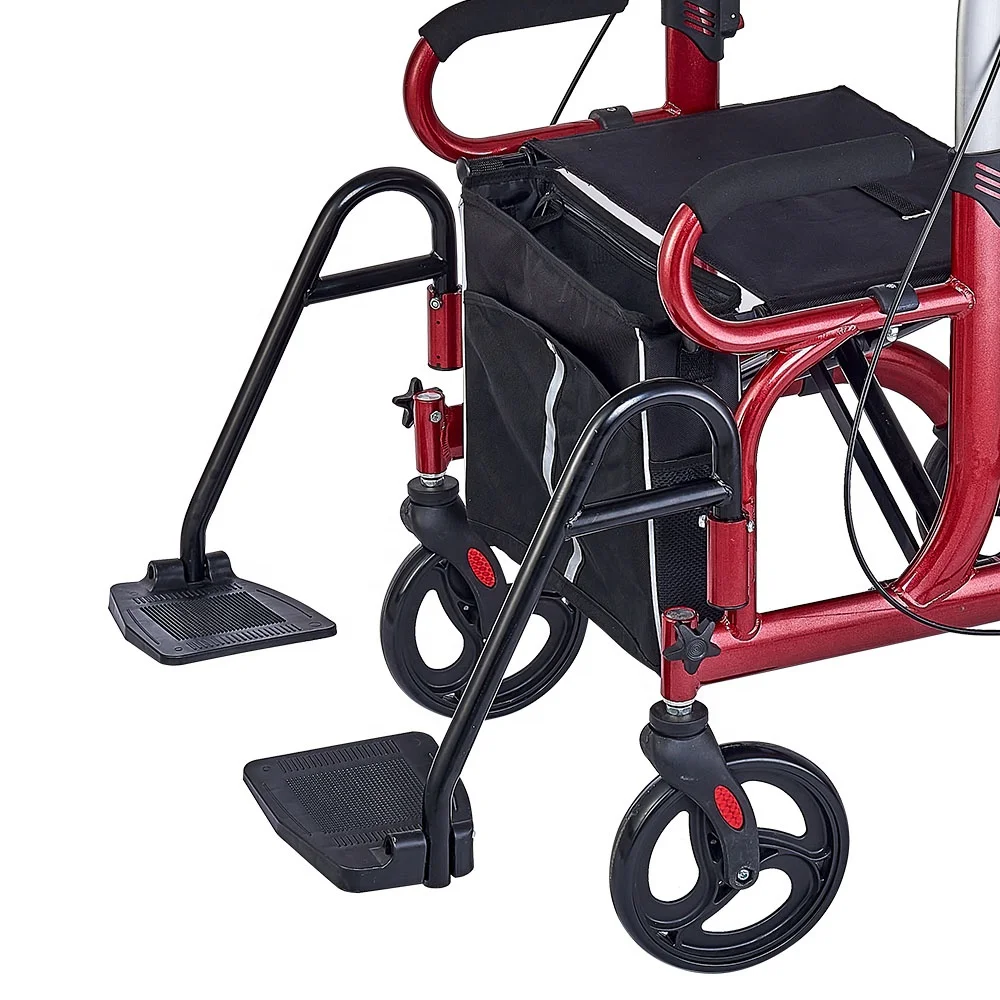 Rollator Walkers for Seniors with Padded & Widen Seat  Folding Comfortable Handles and Detachable Footrests