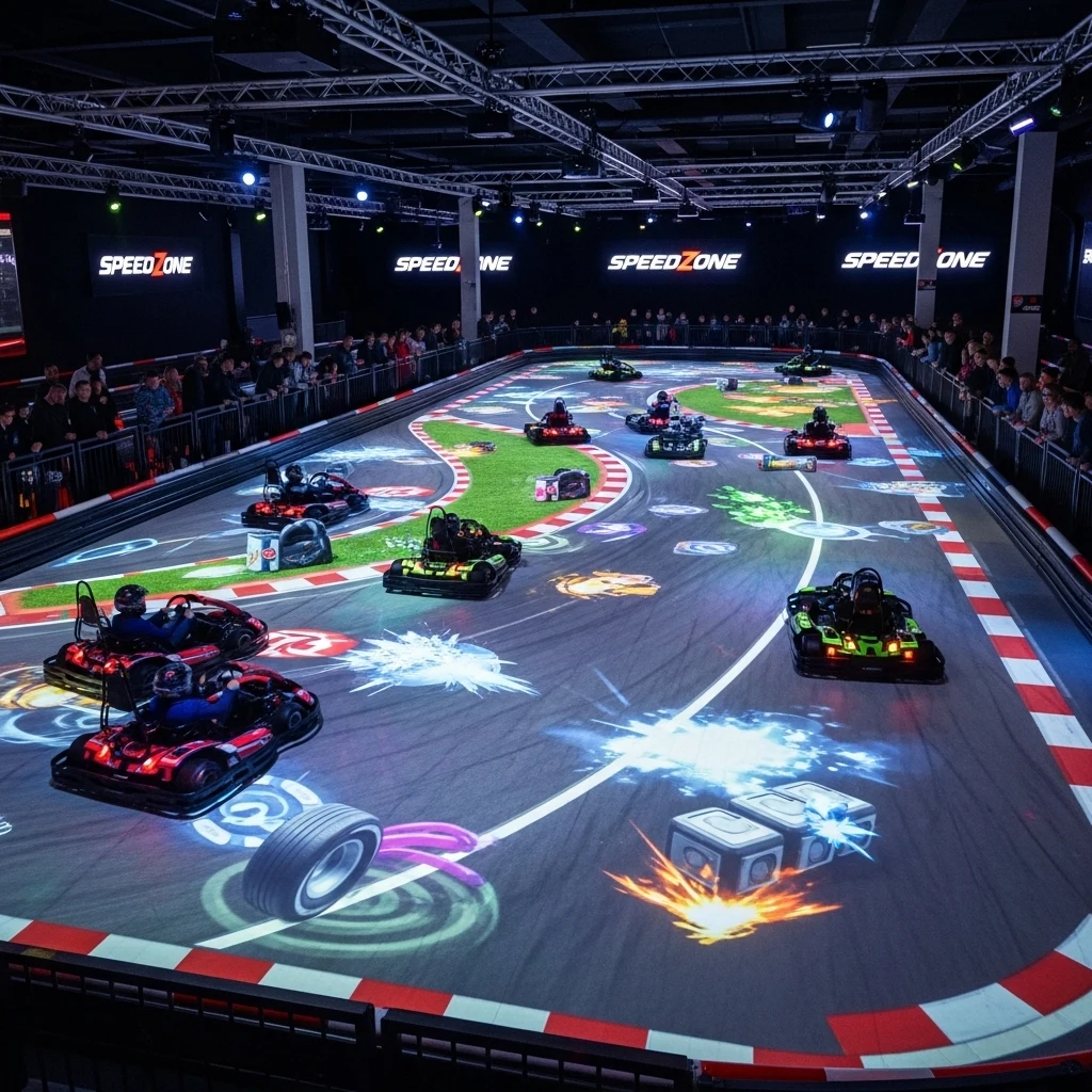2026 Most Popular Immersive Interactive  Go Kart Game Indoor Sports Entertainment Projection