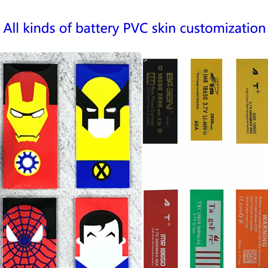 Customized products 18650 battery pvc heat shrinkable sleeve battery skin Shrink insulation film