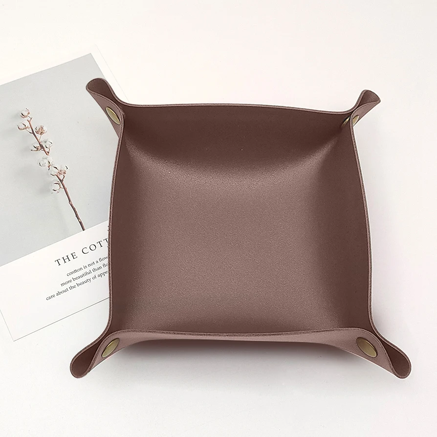 

WOTOR Soft Leather Simple Storage Boxes Three Size Available Rectangle Container PU Leather Multiple Colors Foldable Storage Box