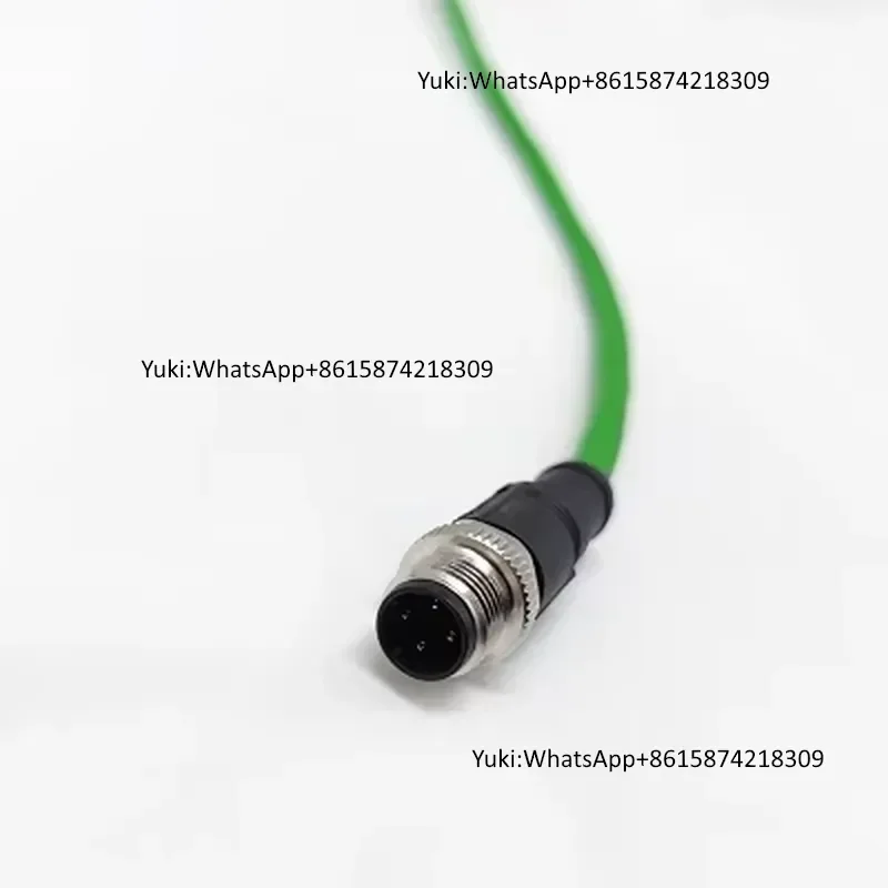 IP67 Waterproof Threaded Coupling M12 Ethernet Connector 4Pin 8Pin Copper Gold Plated Male to RJ45 Plug PA66 250V Cable