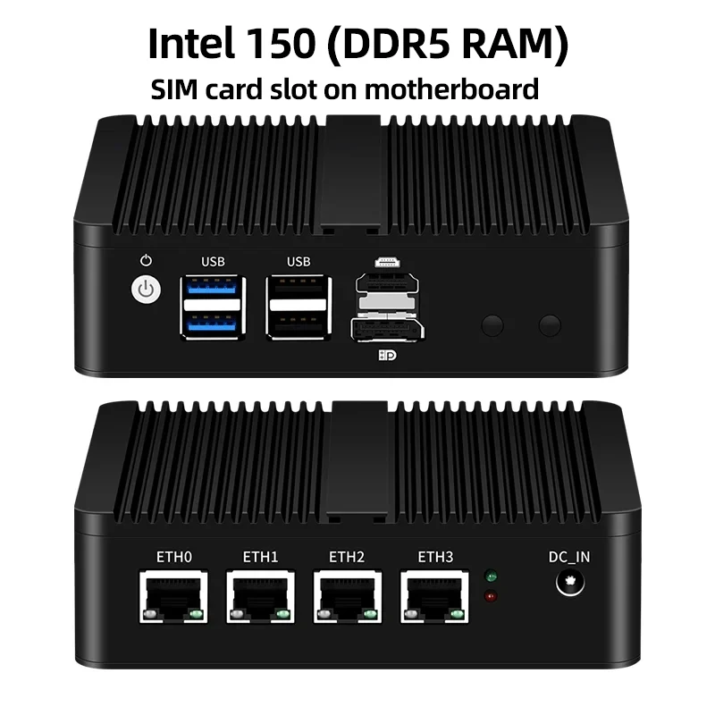 Mini PC X86 Router Celeron J4125 N4000 4x2.5G Ethernet 4G SIM Slot รองรับ Virtualization OpenWrt Pfsense Windows Linux