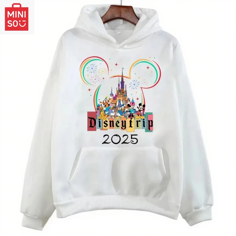 

MINISO новая модная универсальная толстовка с капюшоном и принтом Диснея, осенняя домашняя одежда, модный тренд, женский мягкий дышащий пуловер