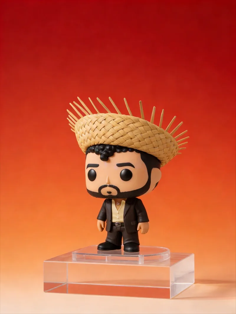 Bad Bunny Collectible Figure Unique Straw Hat Shape Design Music Star Toy  Christmas gift