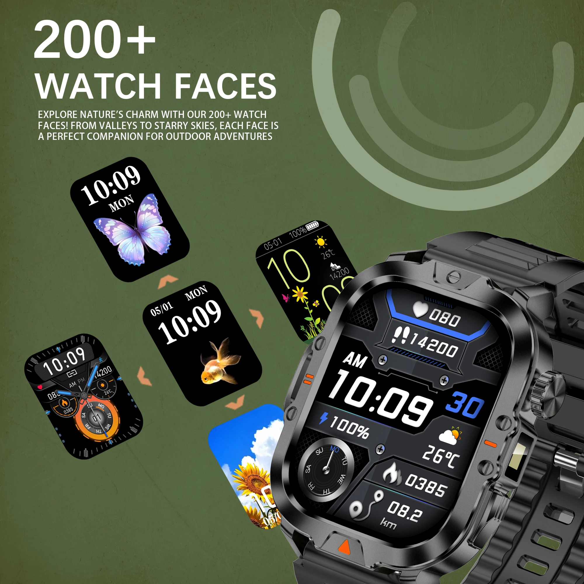 Wonlex-男性用コネクテッドウォッチv17z3D,ダイナミックダイヤル,2.01インチディスプレイ,100以上のスポーツモード,Bluetooth通話,200以上の顔,新しい