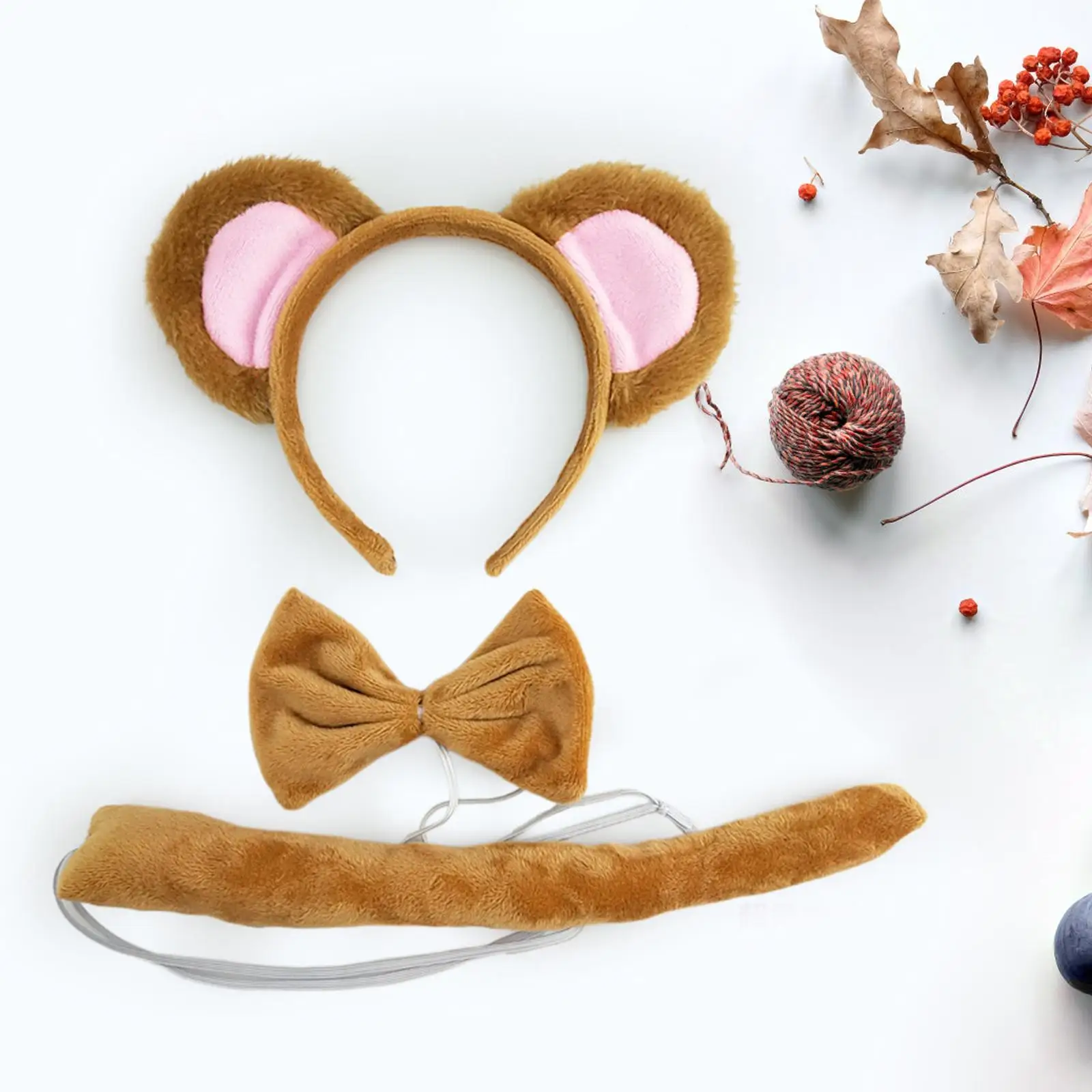 

Animal Headbands Tail Bow Hairband Dress up Hair Bands Adults Kids Plush Monkey Cute for Carnival Party Performance Halloween