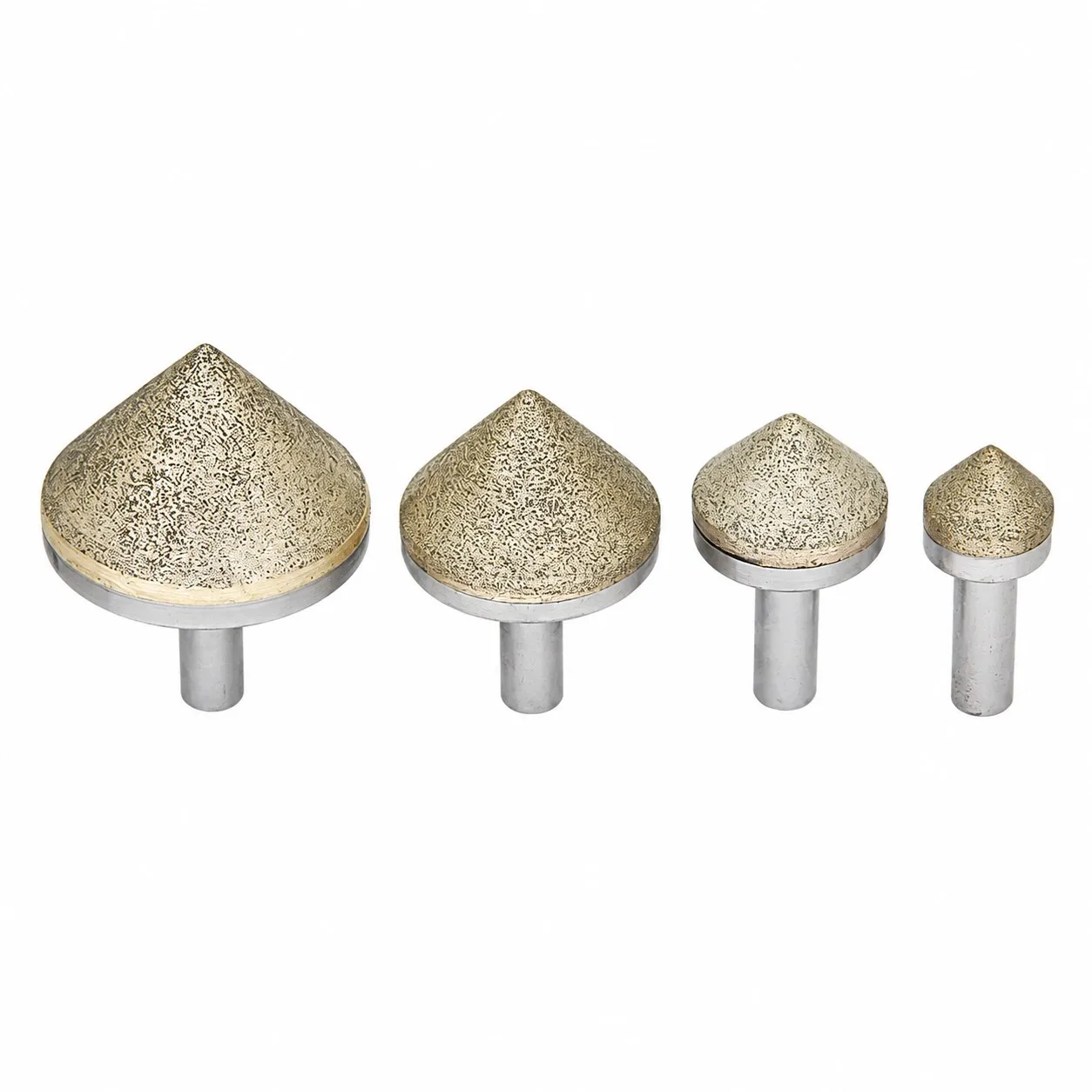 1Pc 20-60mm Diamond Sintered Countersink Cone Chamfering Grinding Head 10mm Straight Shank for Glass Edge Grinding Arrissing