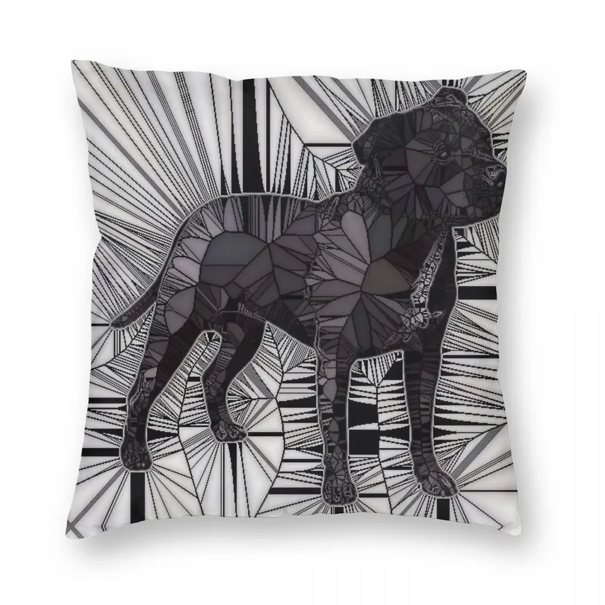 Staffordshire Bull Terrier Mosaic Square Pillowcase Polyester Linen Velvet Pattern Zip Decor Pillow Case Sofa Cushion Cover 18