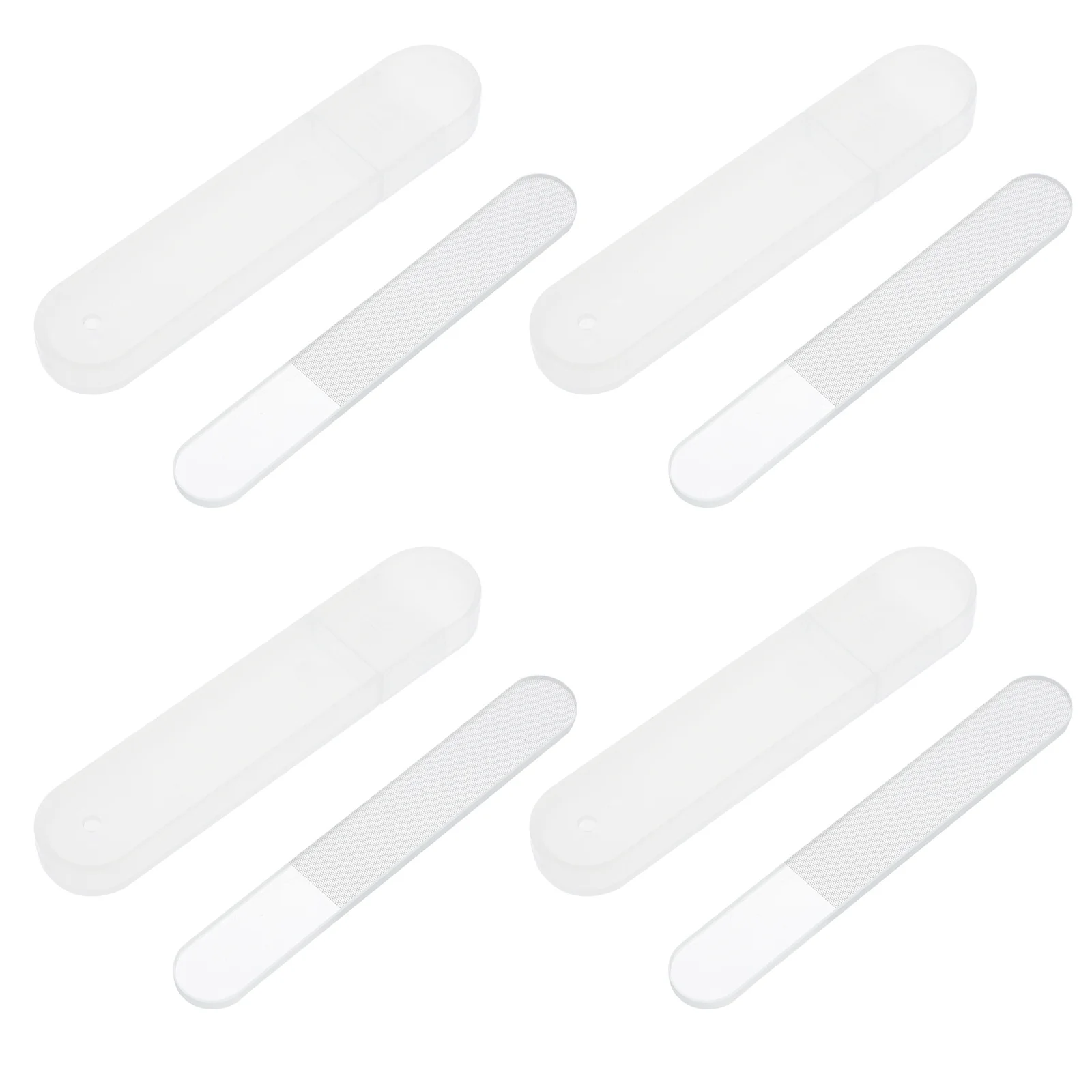 Juego de 4 limas de uñas de vidrio, 4 juegos, lima de lijado para manicura, herramienta de pedicura para pulido de uñas, cuidado de uñas, tampón de mano