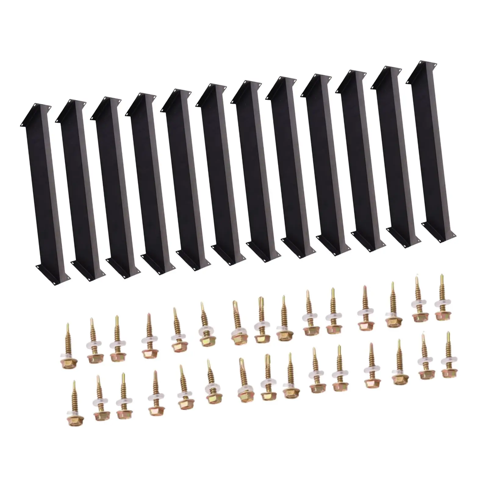 Black Steel 45 Degree Corner Brace Assembly Pergola Brackets Kit for Wood Post and Beam Garden Gazebo DIY Project