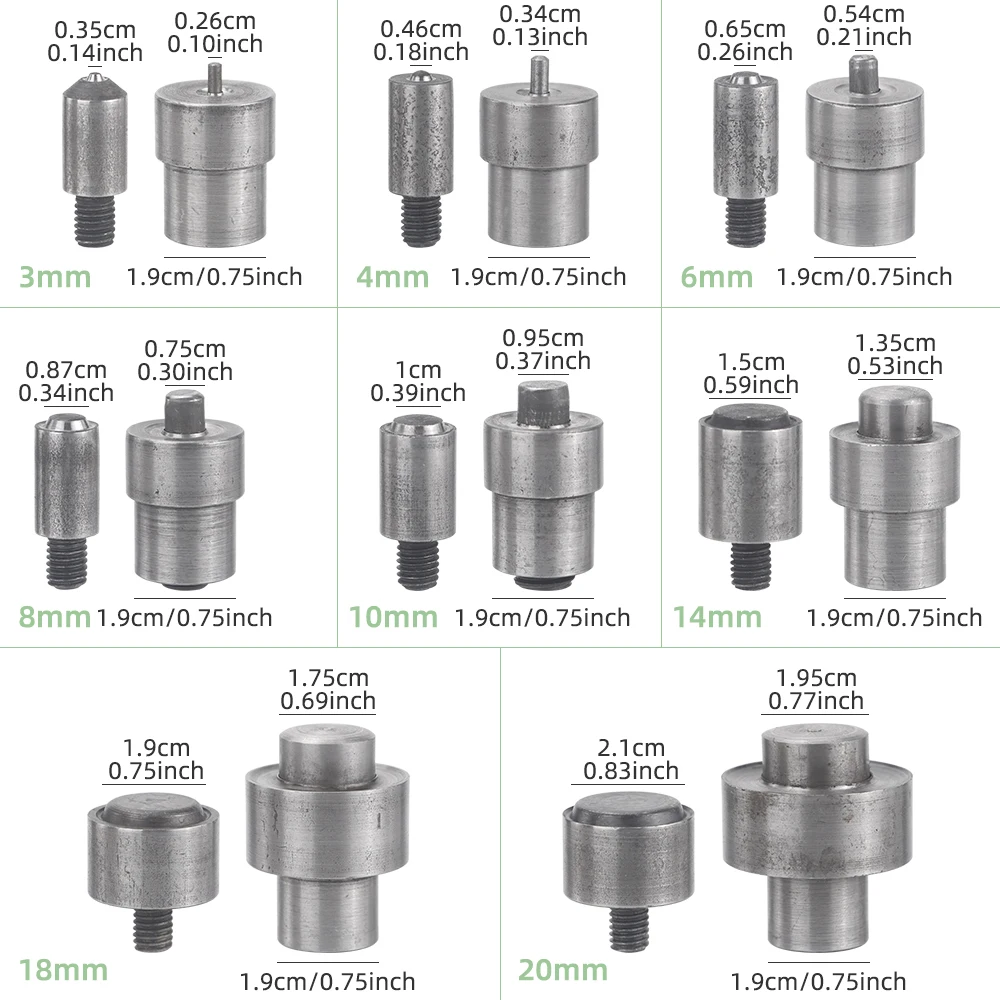 Manual Eyelet Installation Tool, Hand Punch Press Machine, Snap Mold Metal Dies Tools for Leathercraft Hole Puncher Pressing Kit
