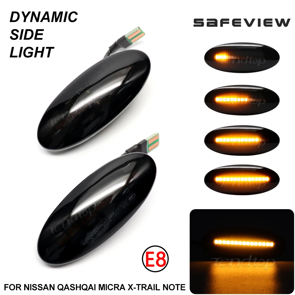 Dynamic Turn Signal Blinker Light Side Marker Indicator Lamp For Nissan Qashqai Juke F15 Micra K12 K13 Micra Note E11 X-Trail